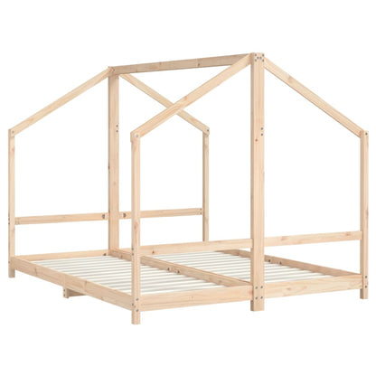 Kids Bed Frame 2x(80x200) cm Solid Wood Pine