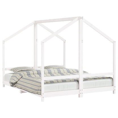 Kids Bed Frame White 2x(80x200) cm Solid Wood Pine