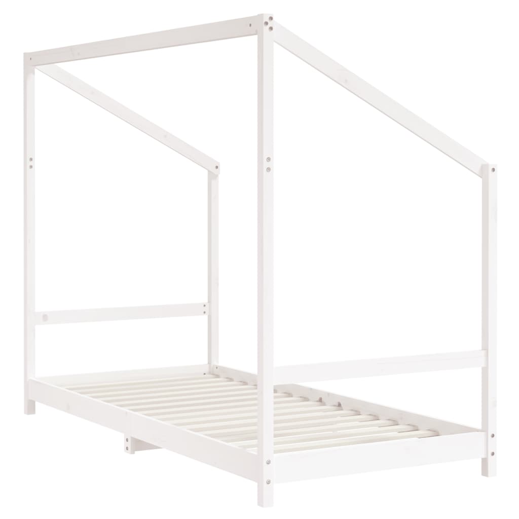 Kids Bed Frame White 2x(90x200) cm Solid Wood Pine