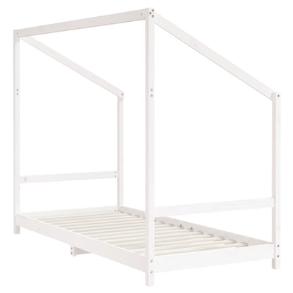 Kids Bed Frame White 2x(90x200) cm Solid Wood Pine