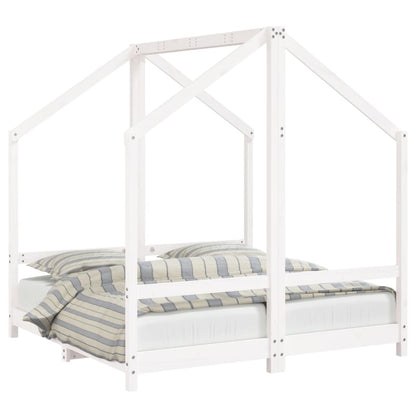 Kids Bed Frame White 2x(70x140) cm Solid Wood Pine