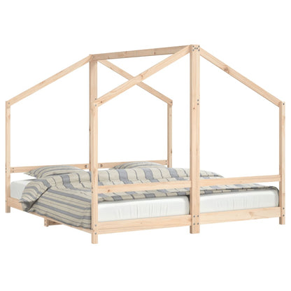 Kids Bed Frame 2x(90x190) cm Solid Wood Pine