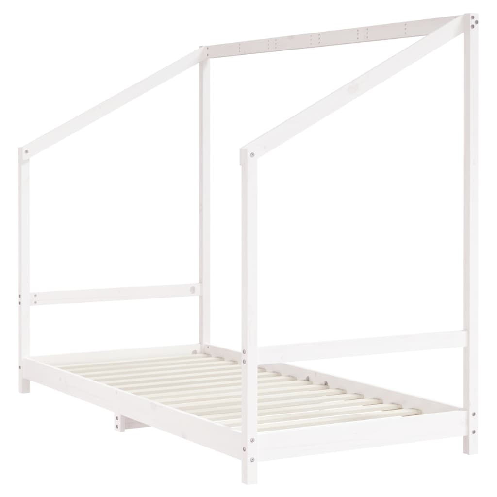 Kids Bed Frame White 2x(90x190) cm Solid Wood Pine