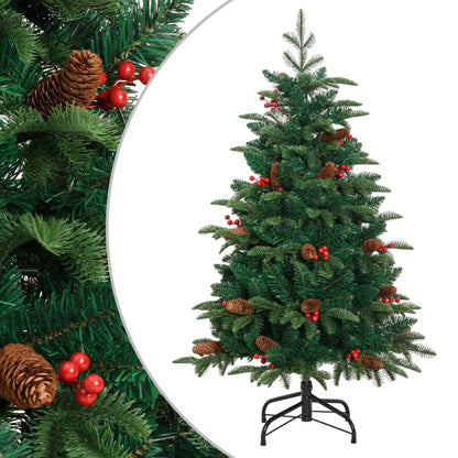 Artificial Hinged Christmas Tree with Cones and Berries 150 cm