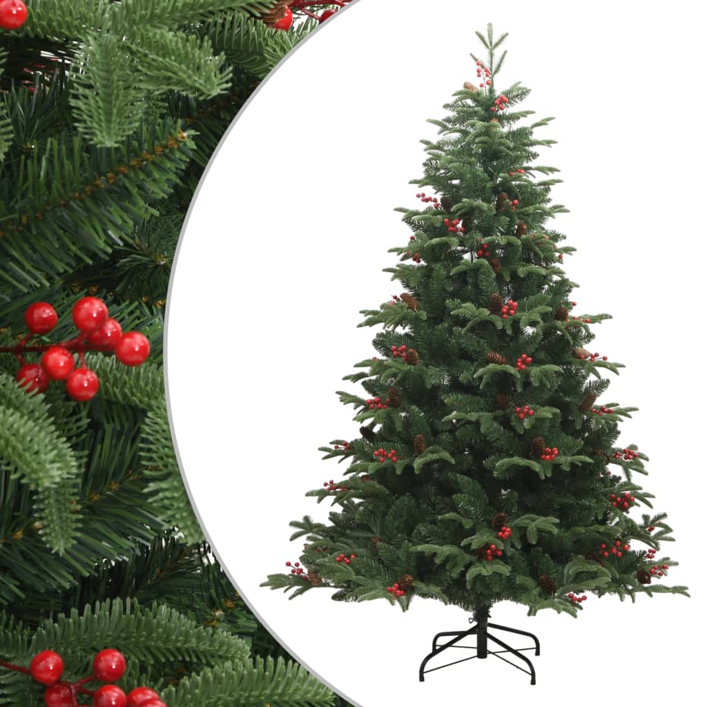 Artificial Hinged Christmas Tree with Cones and Berries 180 cm