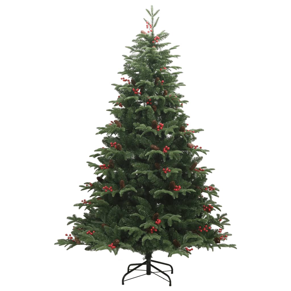 Artificial Hinged Christmas Tree with Cones and Berries 240 cm