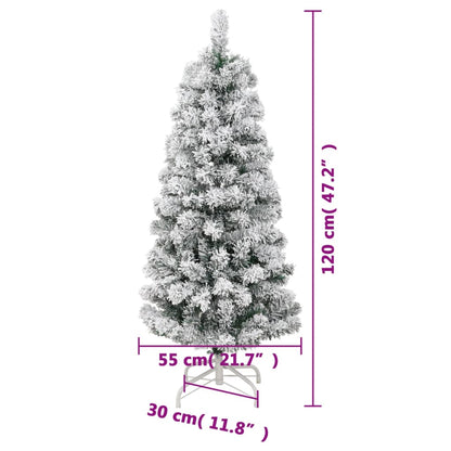 Artificial Hinged Christmas Tree with Flocked Snow 120 cm