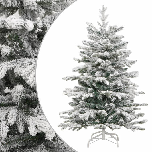 Artificial Hinged Christmas Tree with Flocked Snow 210 cm