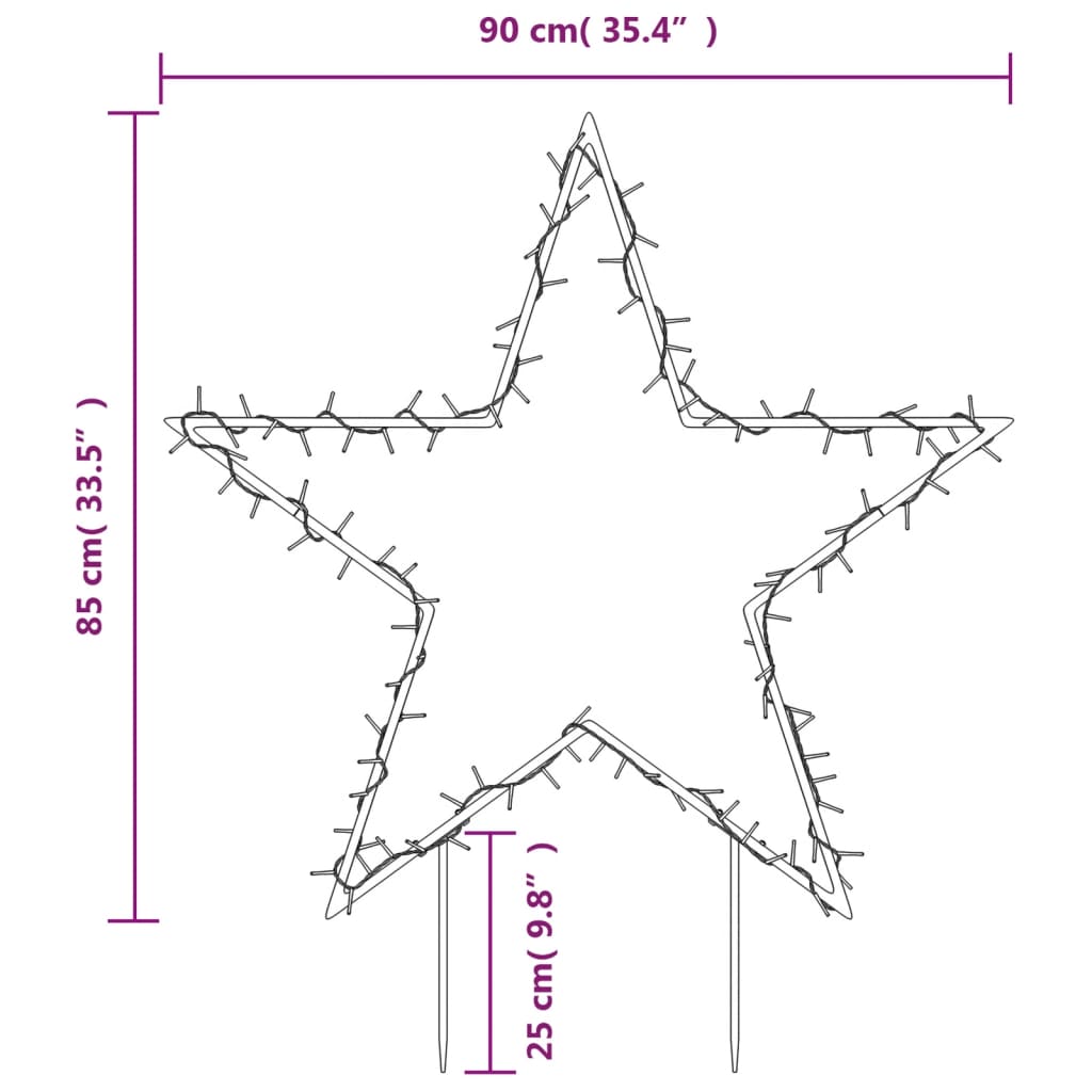 Christmas Light Decoration with Spikes Star 115 LEDs 85 cm