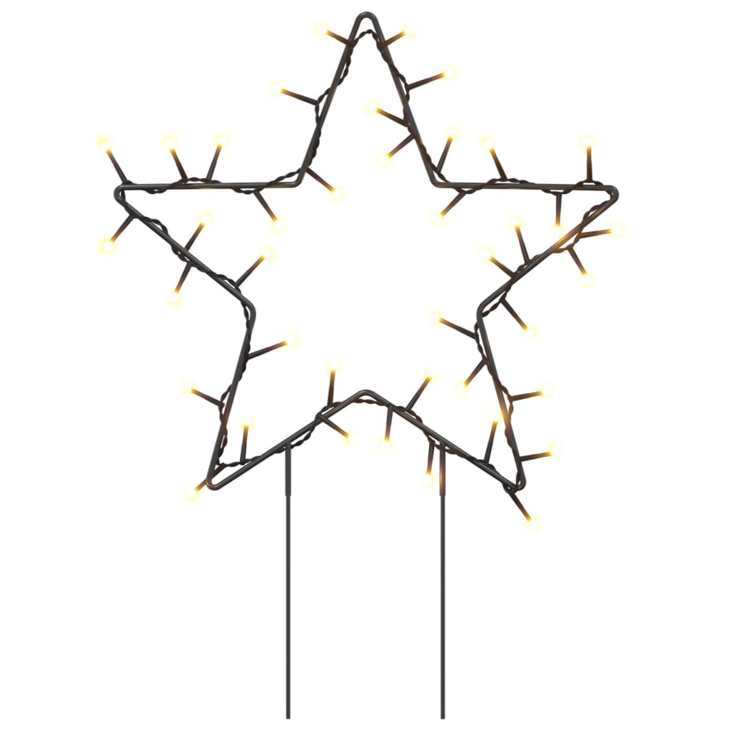 Christmas Light Decorations with Spikes 3 pcs Star 50 LEDs 29 cm