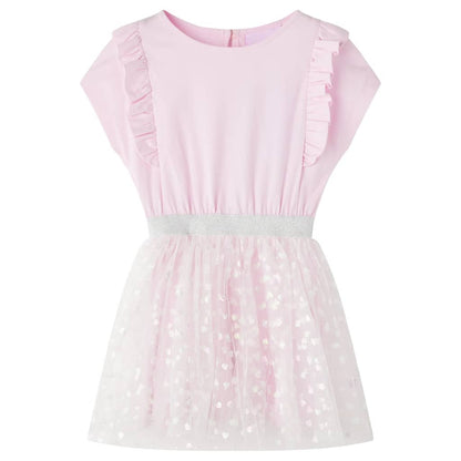 Kids' Dress with Ruffles Light Pink 92