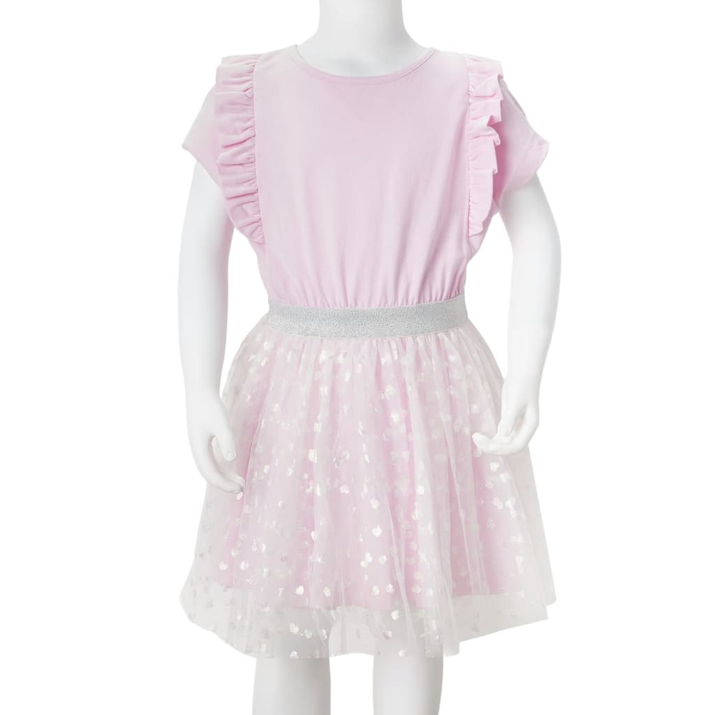 Kids' Dress with Ruffles Light Pink 92