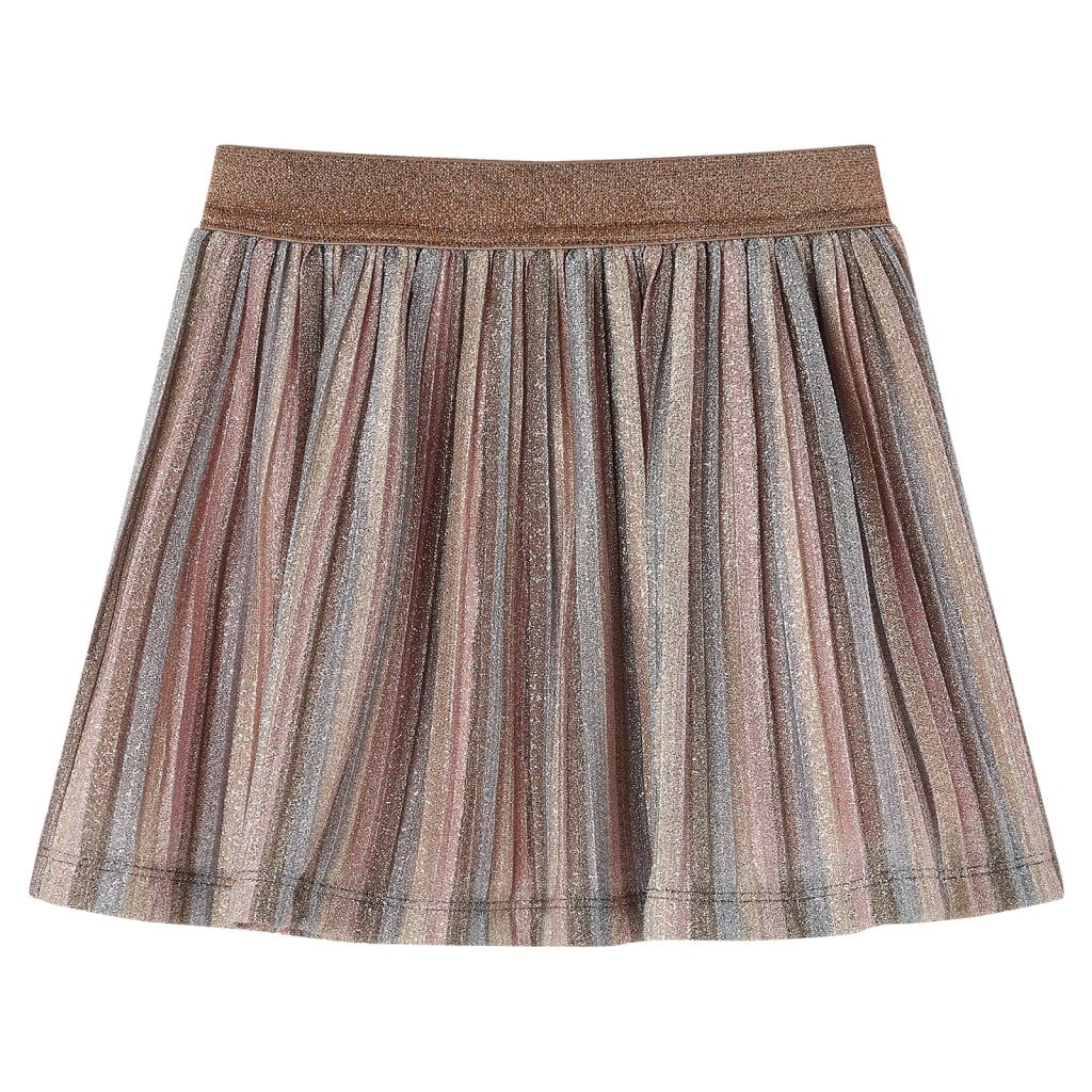 Kids' Pleated Skirt with Glitters Brown and Pink 92