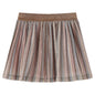 Kids' Pleated Skirt with Glitters Brown and Pink 92