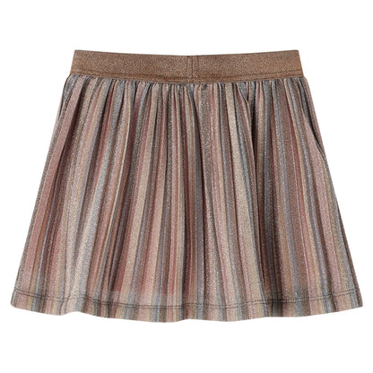 Kids' Pleated Skirt with Glitters Brown and Pink 92