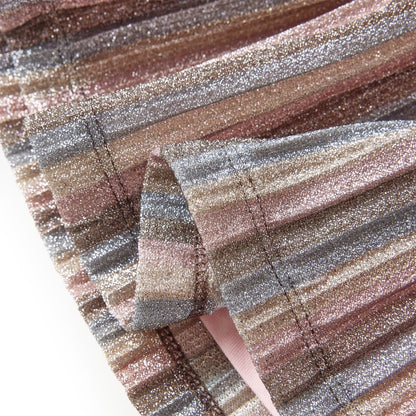 Kids' Pleated Skirt with Glitters Brown and Pink 92