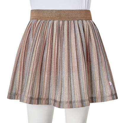 Kids' Pleated Skirt with Glitters Brown and Pink 92