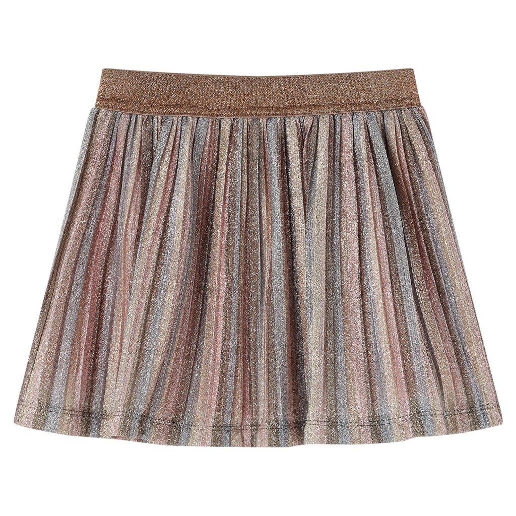 Kids' Pleated Skirt with Glitters Brown and Pink 104