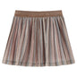 Kids' Pleated Skirt with Glitters Brown and Pink 104