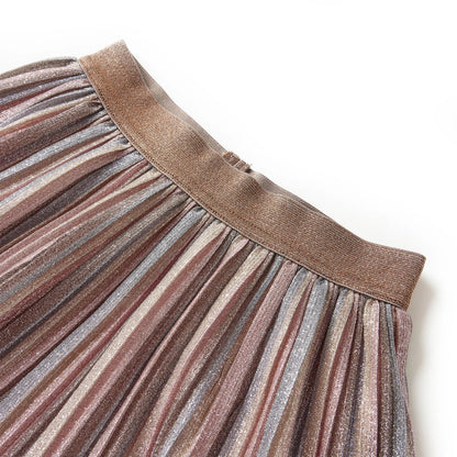 Kids' Pleated Skirt with Glitters Brown and Pink 104