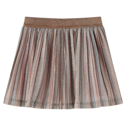 Kids' Pleated Skirt with Glitters Brown and Pink 140