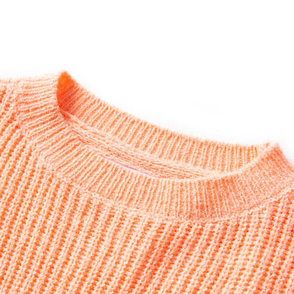 Kids' Sweater Knitted Bright Orange 128