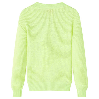 Kids' Sweater Knitted Neon Yellow 104