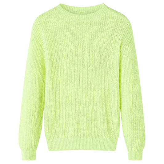 Kids' Sweater Knitted Neon Yellow 116