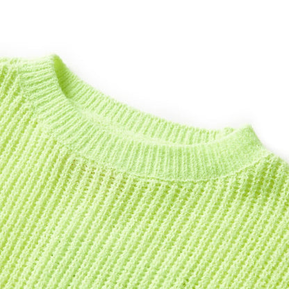 Kids' Sweater Knitted Neon Yellow 116