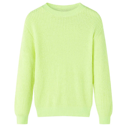 Kids' Sweater Knitted Neon Yellow 128