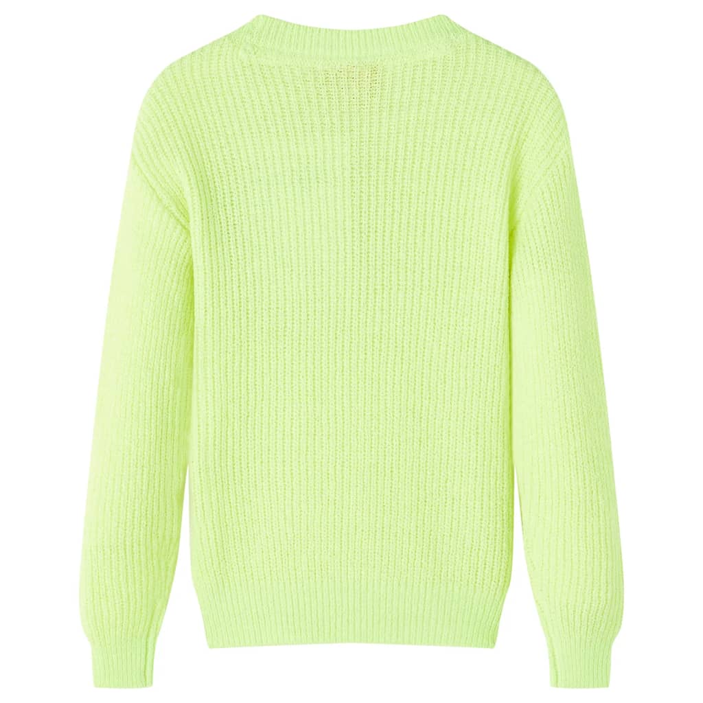 Kids' Sweater Knitted Neon Yellow 128