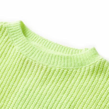 Kids' Sweater Knitted Neon Yellow 128