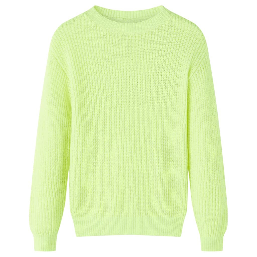 Kids' Sweater Knitted Neon Yellow 140