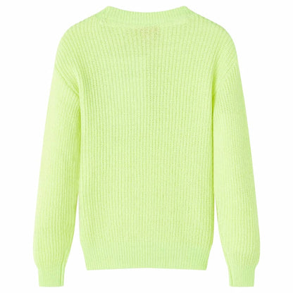 Kids' Sweater Knitted Neon Yellow 140