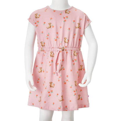 Kids' Dress with Drawstring Light Orange 104