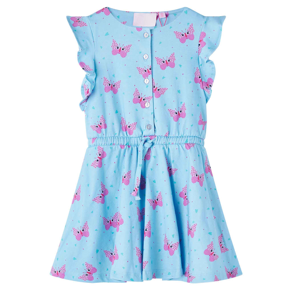 Kids' Dress with Buttons Sleeveless Blue 92