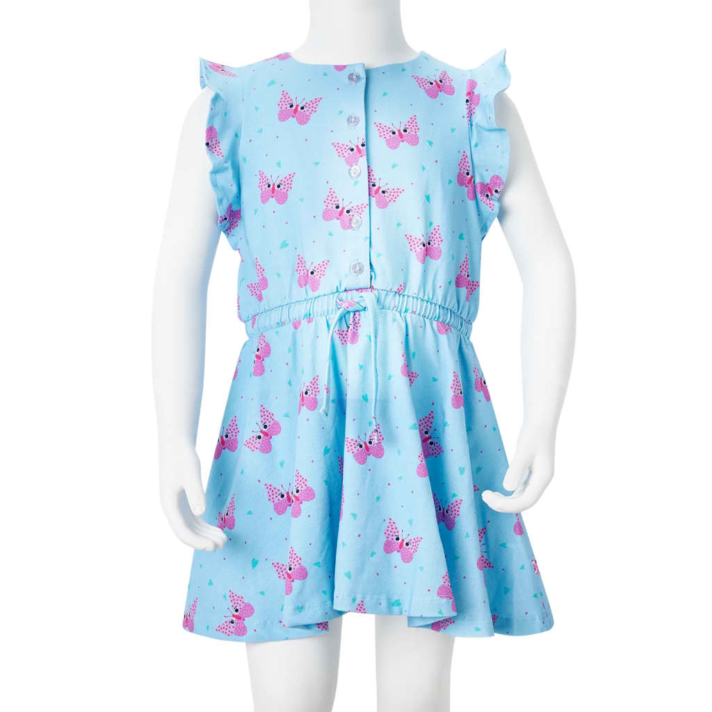 Kids' Dress with Buttons Sleeveless Blue 92