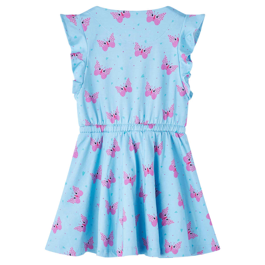 Kids' Dress with Buttons Sleeveless Blue 104