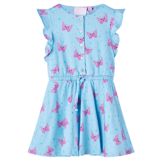 Kids' Dress with Buttons Sleeveless Blue 116