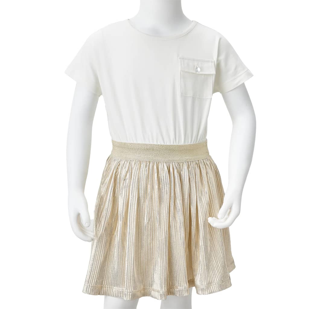 Kids' Dress with Short Sleeves Ecru 104