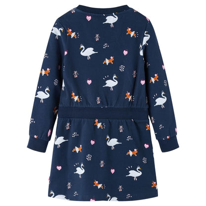 Kids' Dress with Long Sleeves Navy 128