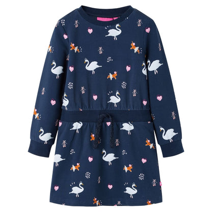 Kids' Dress with Long Sleeves Navy 140