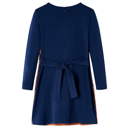 Kids' Dress with Long Sleeves Navy 140