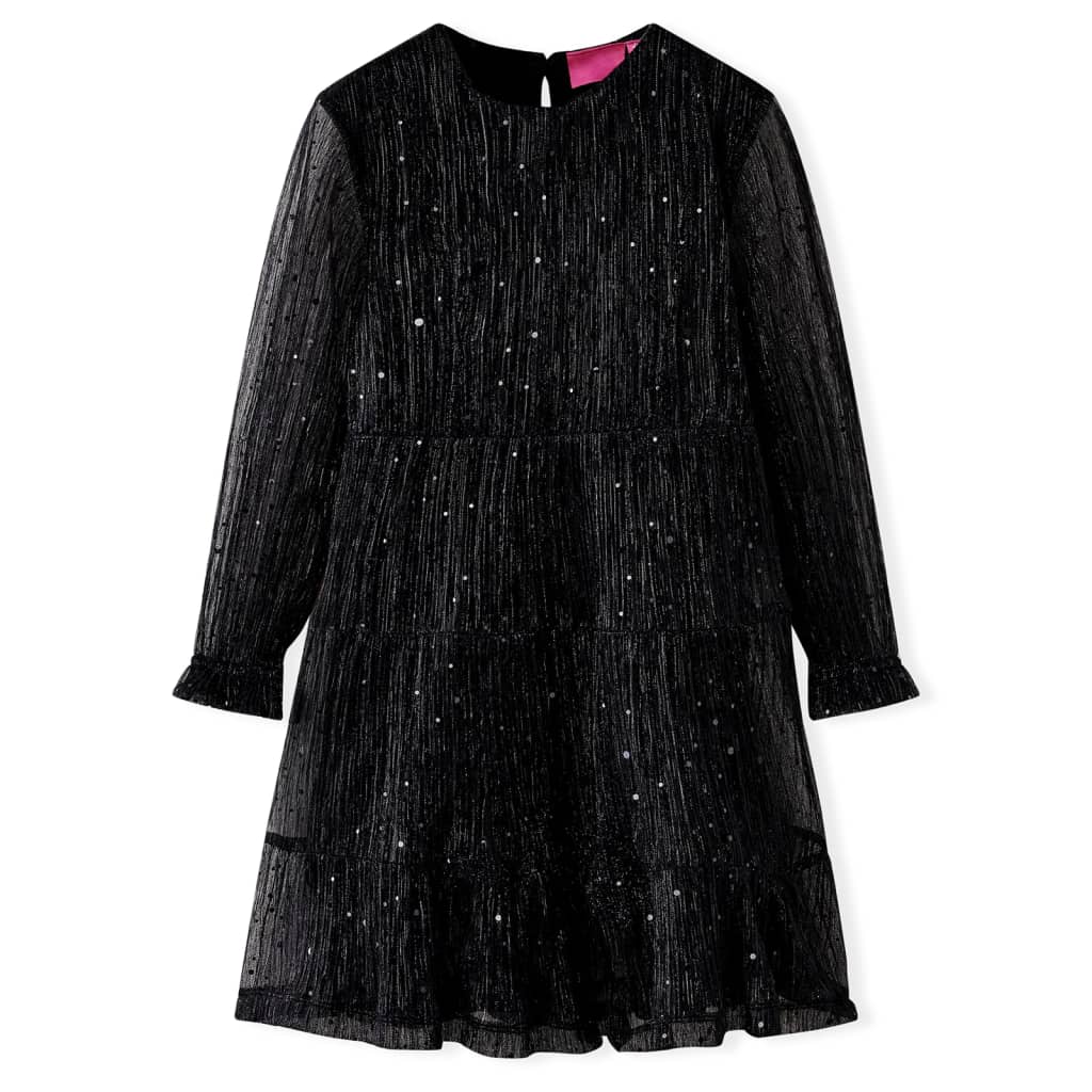 Kids' Dress with Long Sleeves Black 92