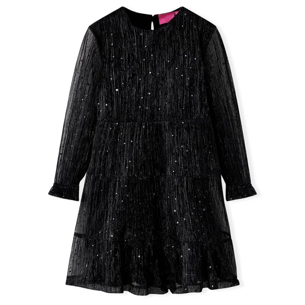 Kids' Dress with Long Sleeves Black 104