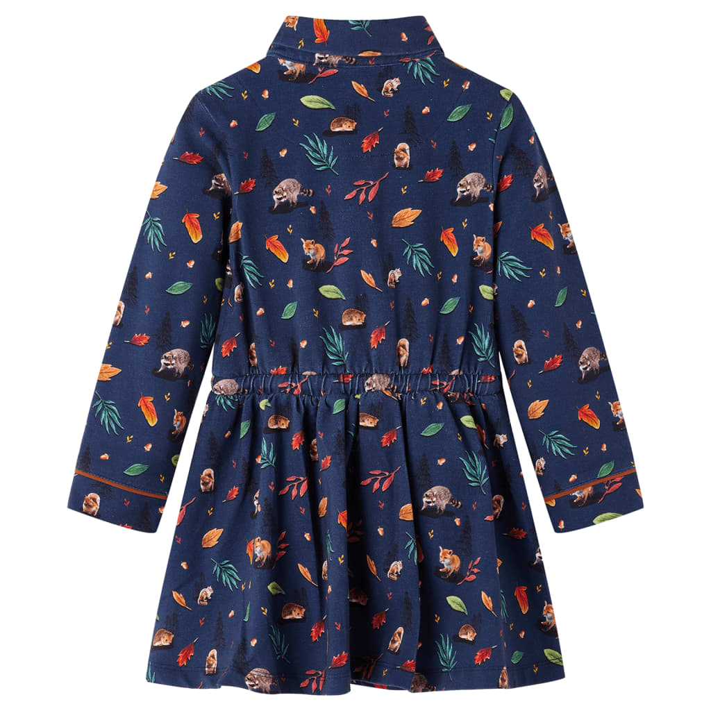 Kids' Dress with Long Sleeves Navy 92