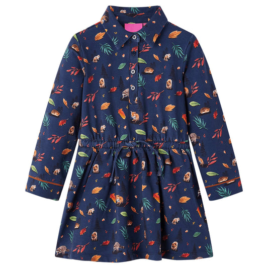 Kids' Dress with Long Sleeves Navy 116