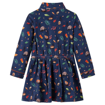 Kids' Dress with Long Sleeves Navy 128