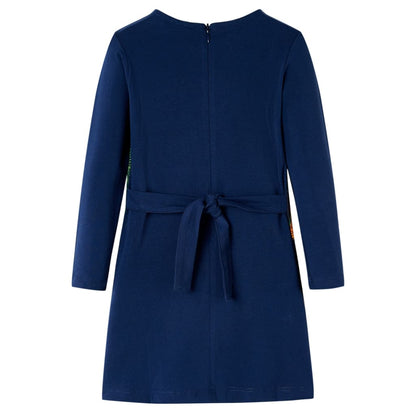 Kids' Dress with Long Sleeves Navy 128