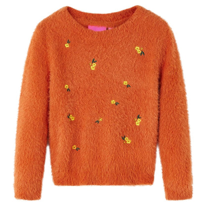 Kids' Sweater Knitted Burnt Orange 128